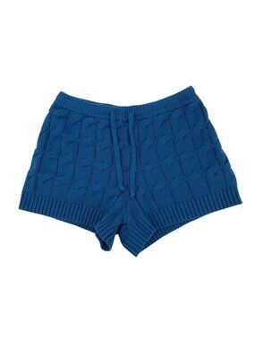 SATURDAY SUNDAY ANTHROPOLOGIE Size Small Blue Ellyn Cable Knit Shorts Boho Beach